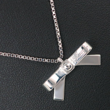 GUCCI Ribbon Necklace Logo Silver 925 Ladies