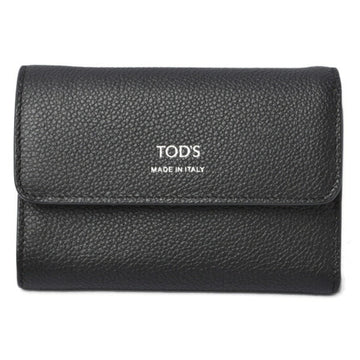 TOD'S Wallet Tri-Fold  Leather Double TT Black / Pink