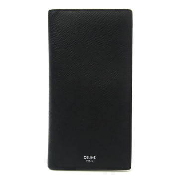 Celine Vertical Wallet With Coin Compartment 10C863 Unisex Calfskin Long Wallet (bi-fold) Black