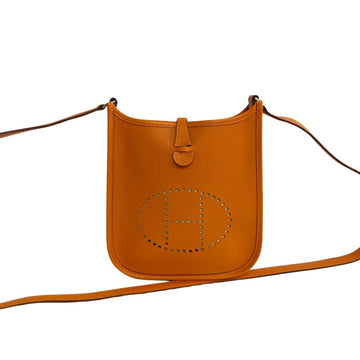 HERMES Evelyn TPM Vaux Epson Leather Genuine Shoulder Bag Fu Orange