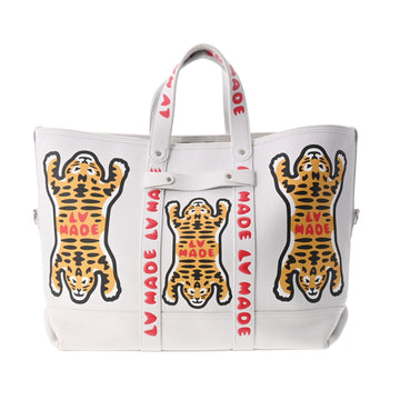 LOUIS VUITTON NIGO collaboration trolley tote white M59366 unisex leather bag