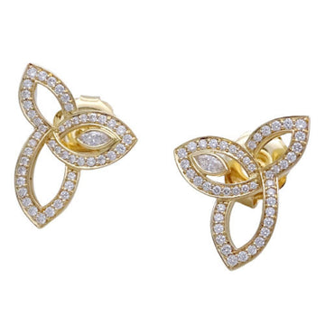 Harry Winston Earrings Women's Diamond 750YG Yellow Gold With Lily Cluster EADYMQRFLC Polished