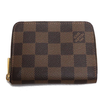 LOUIS VUITTON Zippy Coin Purse Case Damier Brown N63070 IC Unisex