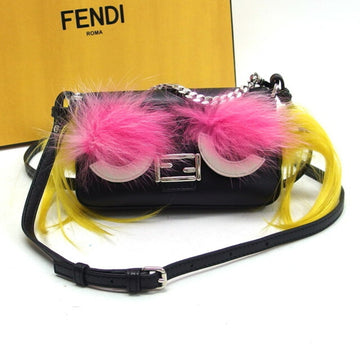 FENDI MICRO BUCKET MONSTER SHOULDER BAG BLACK