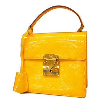 LOUIS VUITTONAuth  Monogram Vernis M91145 Women's Handbag Lime Yellow