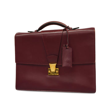 CARTIERAuth  Clutch Bag Women's Leather Briefcase Bordeaux