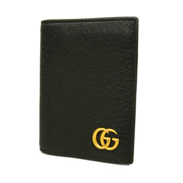 GUCCIAuth  GG Marmont 428737 Gold Hardware Leather Business Card Case