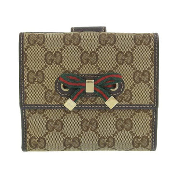 Gucci GG Canvas Sherry Ribbon W Bifold Wallet Brown