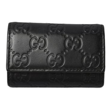 GUCCI key case/key holder  6 row sima leather black 138093