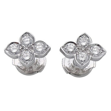 CARTIER Earrings Ladies Brand 750WG Diamond Hindu White Gold Binaural Jewelry Polished