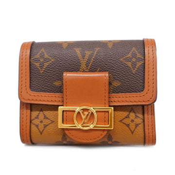 LOUIS VUITTON Trifold Wallet Monogram Reverse Portefeuille Dauphine M68725 Brown Ladies