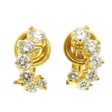 HARRY WINSTON Diamond Earrings K18 YG Yellow Gold 750 Clip on