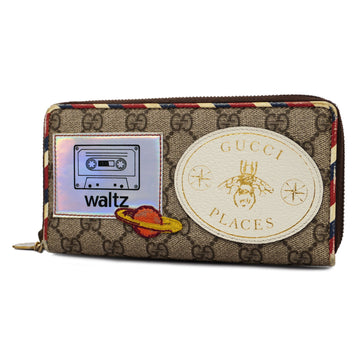 GUCCIAuth  GG Supreme Bifold Long Wallet Courier 496237 Women's GG Supreme Long