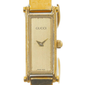 GUCCI watch 1500 quartz gold dial stainless steel ladies