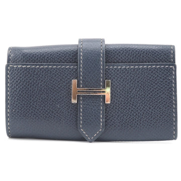 HERMES/ Bearn Vaux Epson Key Case Navy Men's