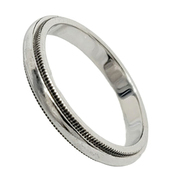 TIFFANY & Co. Milgrain Band Ring PT950 Fashion Accessory Wedding with Double Ladies Men's Unisex