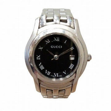 GUCCI 5500L quartz black dial watch ladies