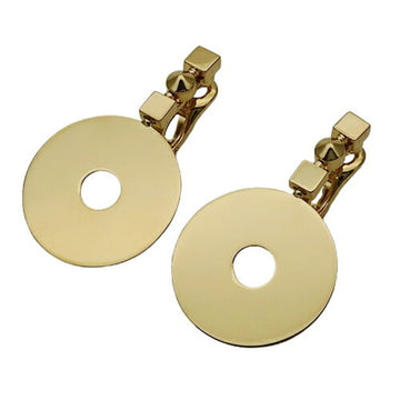 BVLGARI Earrings Women's Brand 750YG Lucia Yellow Gold Circle Binaural Jewelry Polished