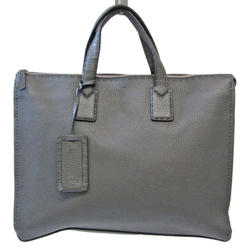 FENDI Selleria 7VA375 Men,Women Leather Handbag Gray