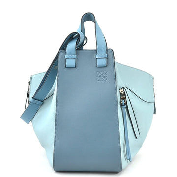 LOEWE Handbag Shoulder Bag Hammock Leather Blue Silver Ladies