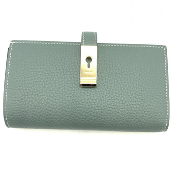 BALLY keyhole motif long wallet green