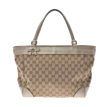 Gucci GG Pattern Tote Bag Beige/Gold 257061 Women's Canvas Leather