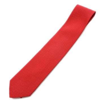 HERMES tie fasone H logo rouge silk 100%