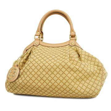 GUCCIAuth  Diamante Sookie 211944 Women's Canvas,Leather Handbag Beige