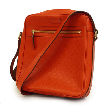 GUCCI Shoulder Bag Diamante 2014 48 Leather Orange Gold Hardware Women's