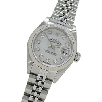 ROLEX Datejust 79174NG F watch ladies 10P diamond shell automatic winding AT stainless steel SS white gold WG OH/polished