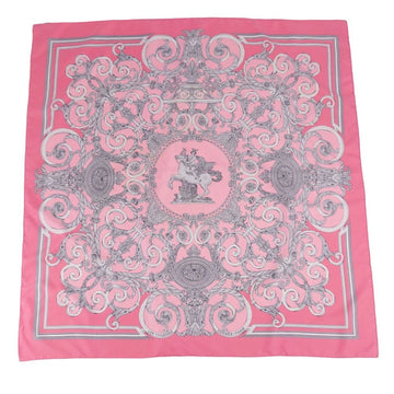 HERMES Carre 90 scarf muffler LES TUILERIES [Tuileries Park] 100% silk pink/gray