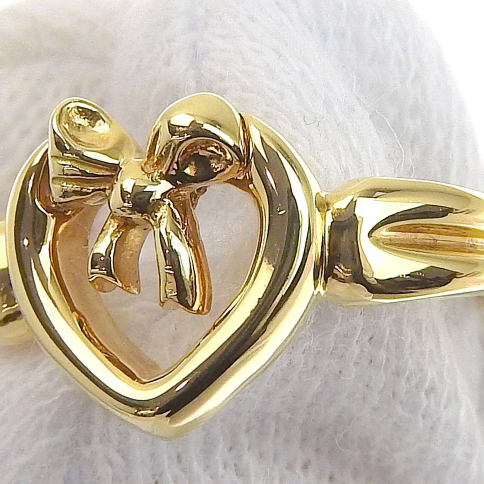 TIFFANY & Co. Heart Ribbon Ring K18YG No. 9.5 Yellow Gold