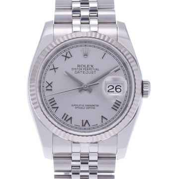 ROLEX Datejust 116234 Men's SS/WG Watch Automatic Silver Roman Dial