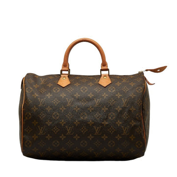 LOUIS VUITTON Monogram Speedy 35 Handbag Boston Bag M41524 Brown PVC Leather Ladies