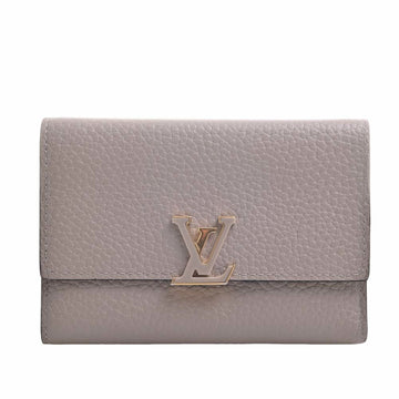 LOUIS VUITTON Taurillon Portefeuille Capucines Trifold Wallet M62159 Beige Ladies