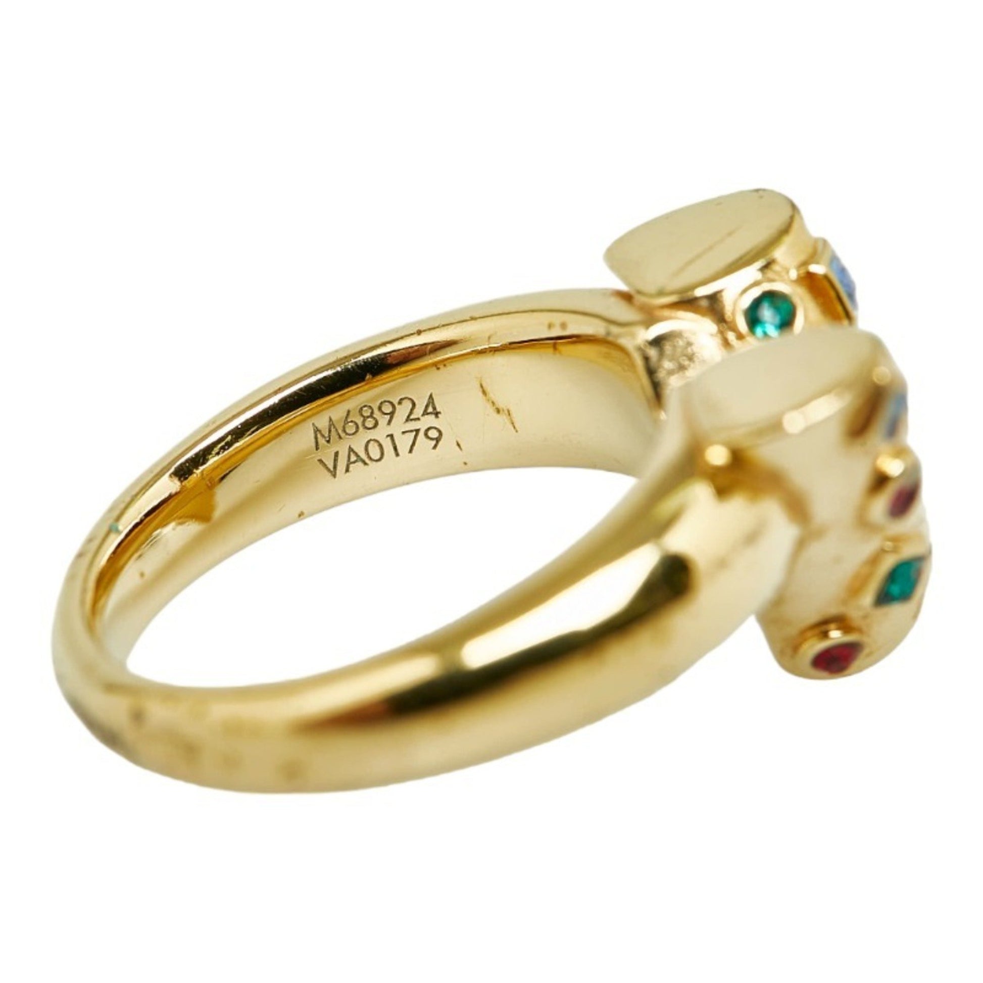 Louis Vuitton Essential V Planet M Ring M68924 Gold Plated Women's