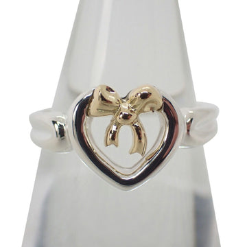 TIFFANY 925 750 heart ribbon combination ring 11