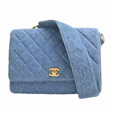 CHANEL Matrasse Coco Mark Shoulder Bag Blue
