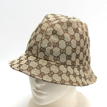 GUCCI GG Canvas Bucket Hat Beige M Size