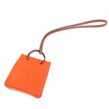 HERMES Bag Charm Sac Orange Keychain Anew Milo Women's
