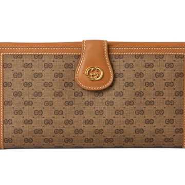 Gucci Wallet GUCCI Long Leather/PVC GG Brown/Beige