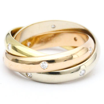 CARTIERPolished  Trinity Ring #53 Diamond TriColor 18K Gold 750 Ring BF562227