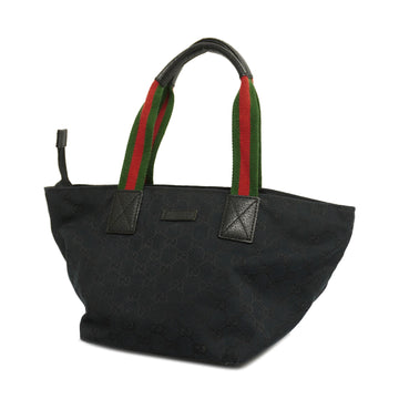 GUCCIAuth  Sherry Line 131228 Women's GG Canvas Handbag,Tote Bag Black