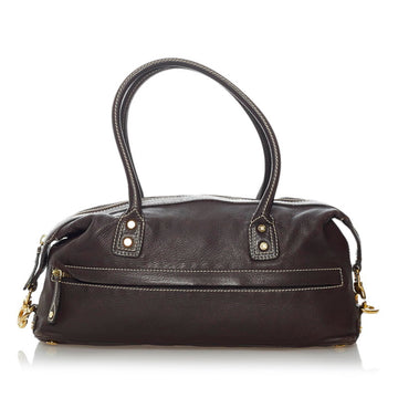 Celine Stitch Shoulder Bag CE00/35 Brown Gold Leather Ladies CELINE