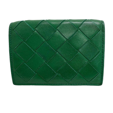 BOTTEGA VENETA Maxi Intrecciato Trifold Wallet Green Men's Women's Z0004868