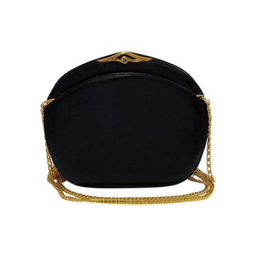 CARTIER Sapphire Line Calf Leather Mini Shoulder Bag Pochette Navy