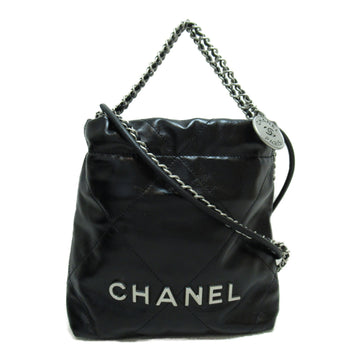 CHANEL22 ChainShoulder bag Black Calfskin [cowhide] AS3980