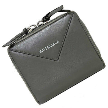 Balenciaga Bi-Fold Wallet Billfold Gray Paper 371662 Leather BALENCIAGA Women's