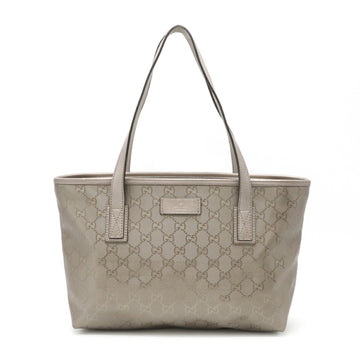 Gucci GG Imprime Tote Bag Shoulder PVC Metallic Leather Pink Silver 211138