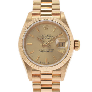 ROLEX Datejust 69178 Ladies YG Watch Automatic Winding Champagne Dial